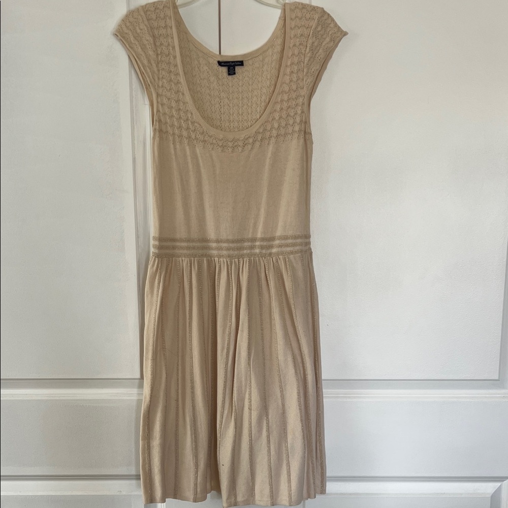 American Eagle Outfitters Cream Knit Mini Dress